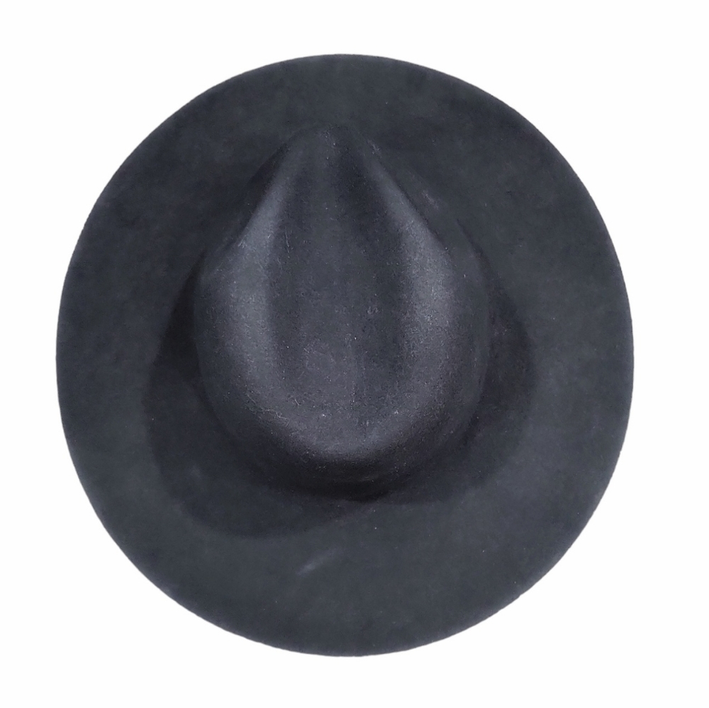 Gigi Pip Scottie Black Wide Brim Fedora 59 M/L - Picture 6 of 7